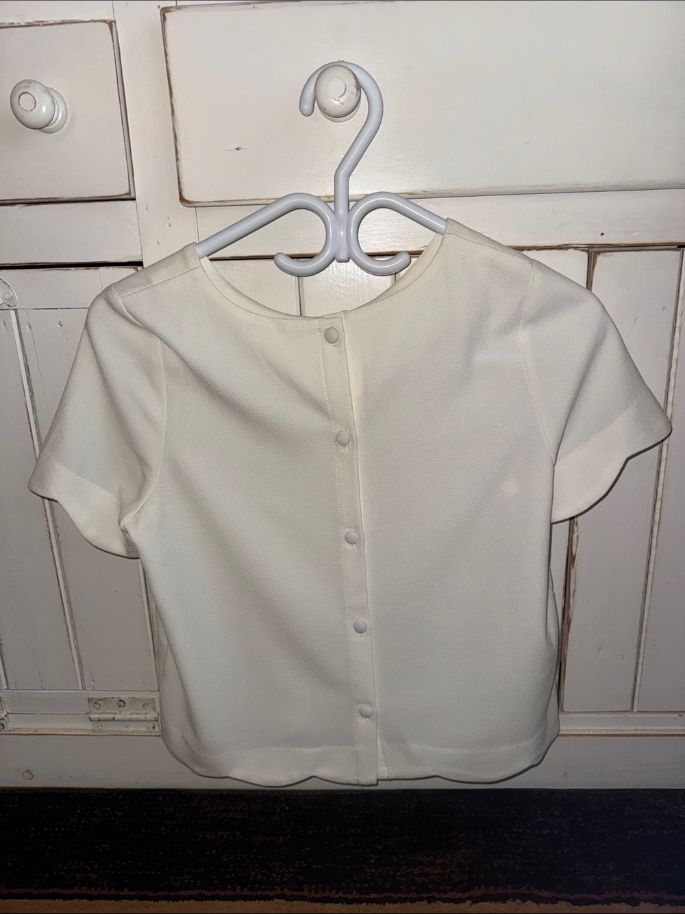 Sis • Sis Button Back Scalloped Blouse